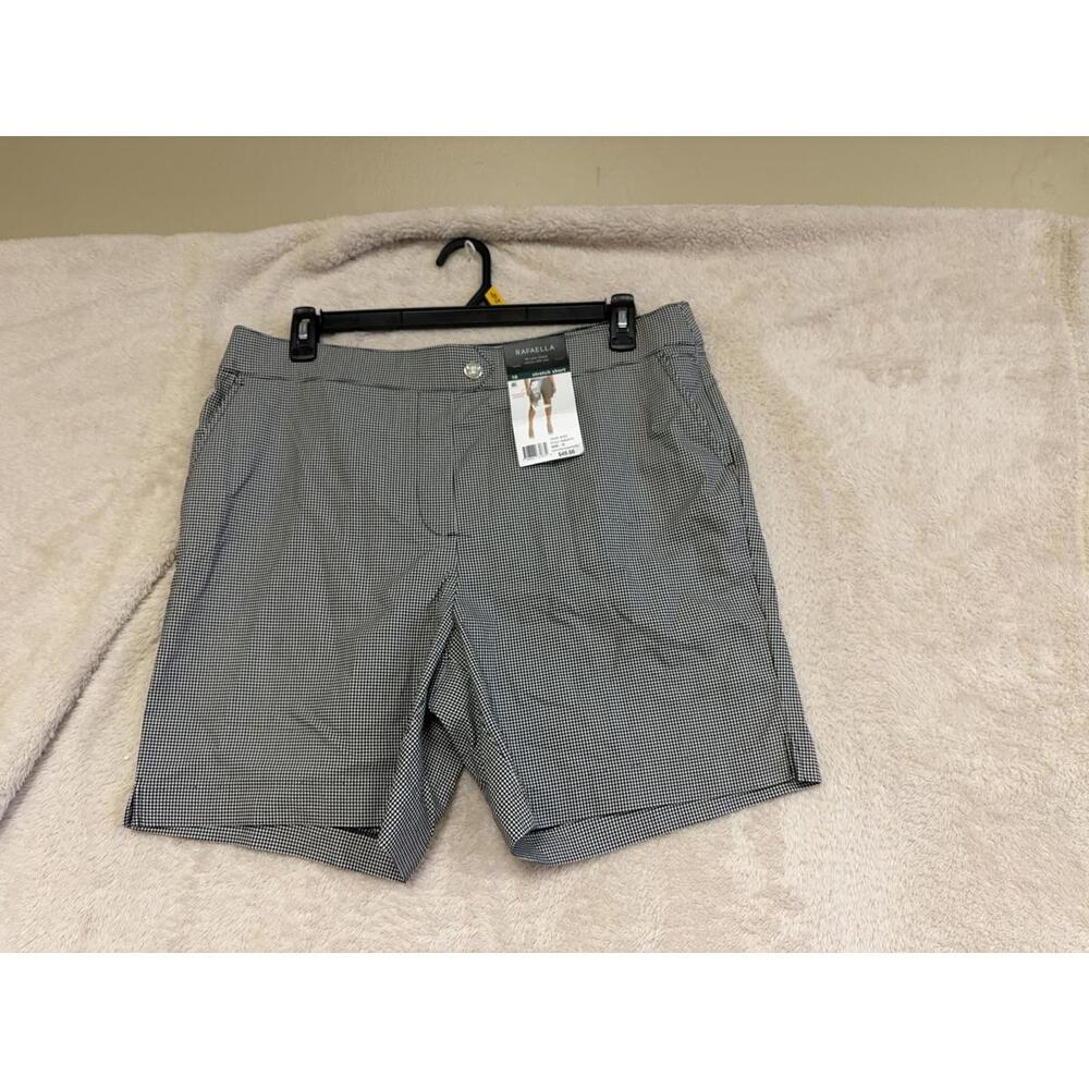 Rafaella Stretch Short Black Houndstooth Shorts Size 18